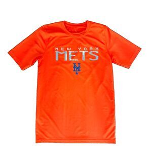 New York Mets MLB Shirt Boys XL 18/20 Orange Performance Tee Outerstuff